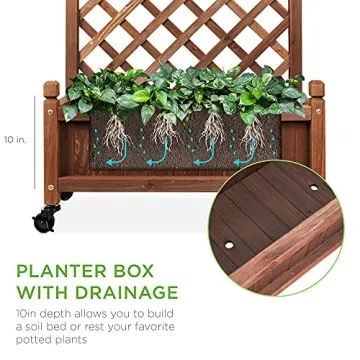 Best Mobile Wood Planter Box for Outdoor Gardens