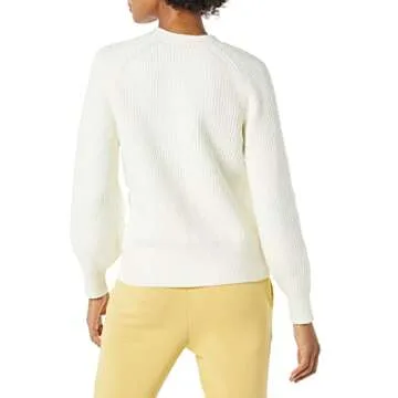Amazon Essentials Women's Soft Touch Ribbed Blouson Cardigan - Discontinued Colors, Ivory, X-Small