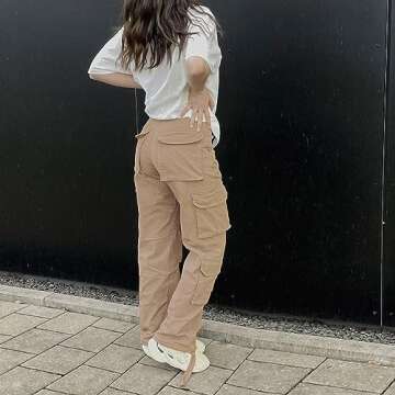 Viatabuna High Waisted Cargo Pants for Women Streetwear