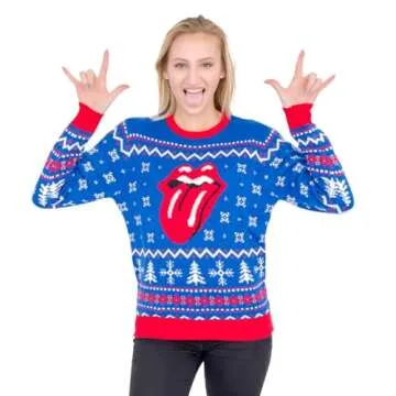 Rolling Stones Classic Tongue Ugly Christmas Sweater