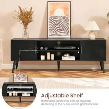 Iwell 55 inch TV Stand with Storage & Open Shelves