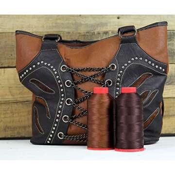 Threadart Heavy Duty Bonded Nylon Thread - 1650 yards (1500m) - Coated No Unravel - #69 T70 Size 210...