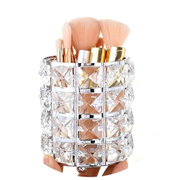 Pahdecor Crystal Makeup Brush Holder for Vanity and Office