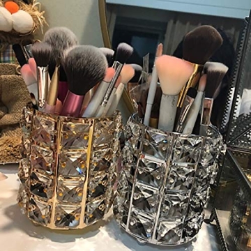 Pahdecor Crystal Makeup Brush Holder for Vanity and Office