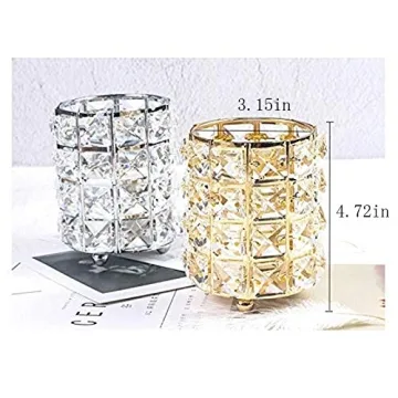 Pahdecor Crystal Makeup Brush Holder for Vanity and Office
