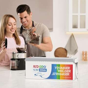 Redodo 12.8V 200Ah LiFePO4 Battery Lithium Battery with 100A BMS, 4000-15000 Deep Cycles & 10-Year Lifetime, Perfect for RV, Camping, Boats, Trolling Motor, Solar Home System, etc