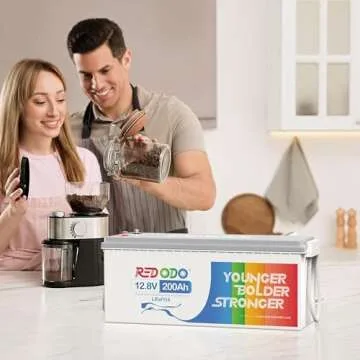 Redodo 12.8V 200Ah LiFePO4 Battery Lithium Battery with 100A BMS, 4000-15000 Deep Cycles & 10-Year Lifetime, Perfect for RV, Camping, Boats, Trolling Motor, Solar Home System, etc