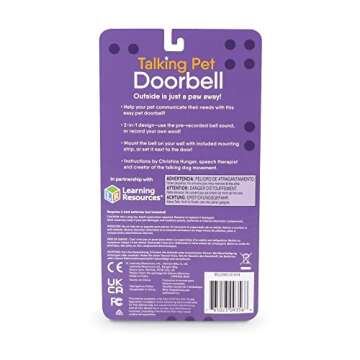 Hunger for Words Talking Pet Doorbell - 1 Piece Doorbell for Dogs, Doggie Doorbell, Perfect for Dog Potty Training, Talking Dog Buttons