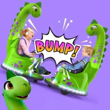 Bumpeez Bumper Car for Kids, 12V Electric Ride on Toy with Remote Control, LED Lights & Music for Toddlers 1-3, Birthday Gift Ages 1 2 3 4 5 Years Old Boys & Girl, Baby & Children 3-6, Dinosaur