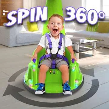 Bumpeez Bumper Car for Kids, 12V Electric Ride on Toy with Remote Control, LED Lights & Music for Toddlers 1-3, Birthday Gift Ages 1 2 3 4 5 Years Old Boys & Girl, Baby & Children 3-6, Dinosaur