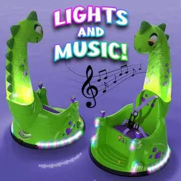 Bumpeez Bumper Car for Kids, 12V Electric Ride on Toy with Remote Control, LED Lights & Music for Toddlers 1-3, Birthday Gift Ages 1 2 3 4 5 Years Old Boys & Girl, Baby & Children 3-6, Dinosaur