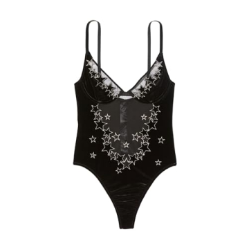 Victoria's Secret Fashion Show '24 Women's Velvet Bodysuit - Luxurious Black Elegance