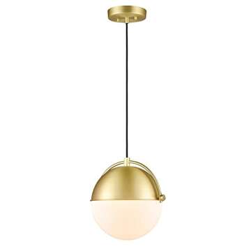 Light Society LS-C481-BB-WH Sara Pendant Light - Elegant Brass/White Design
