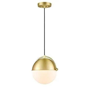 Light Society LS-C481-BB-WH Sara Pendant Light - Elegant Brass/White Design
