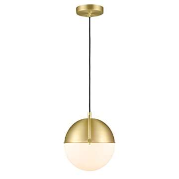 Light Society LS-C481-BB-WH Sara Pendant Light - Elegant Brass/White Design