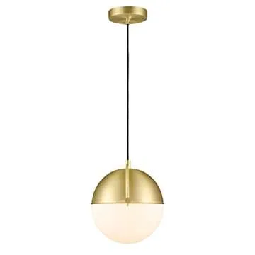 Light Society LS-C481-BB-WH Sara Pendant Light - Elegant Brass/White Design