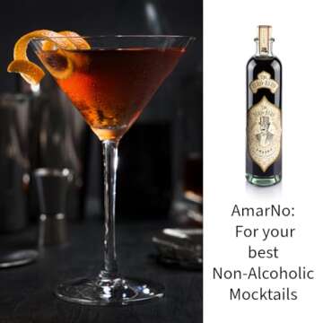 Dr Zero Zero AmarNo | Award Winning Non-Alcoholic Beverage | Bitter Cocktail Drink | Digestive Botanicals | Amaro | Made in Italy
