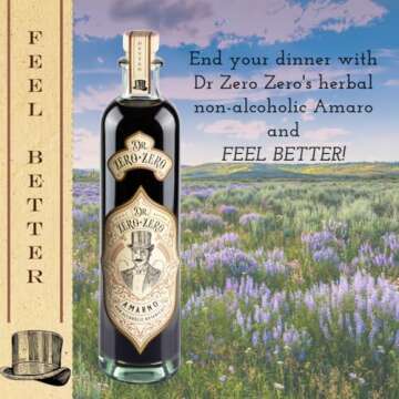 Dr Zero Zero AmarNo | Award Winning Non-Alcoholic Beverage | Bitter Cocktail Drink | Digestive Botanicals | Amaro | Made in Italy