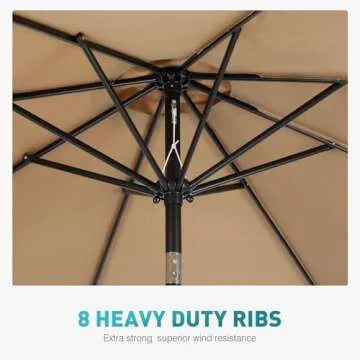 OLIXIS 9ft Patio Umbrella with Tilt & Crank for Outdoor Use