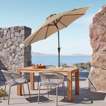 OLIXIS 9ft Patio Umbrella with Tilt & Crank for Outdoor Use