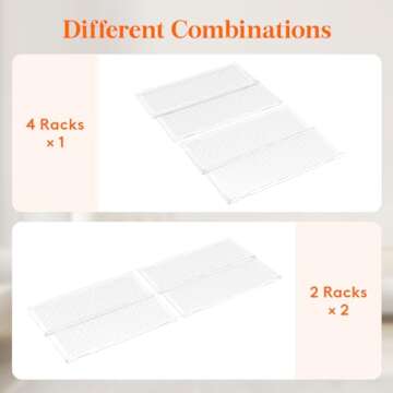 Lifewit Plastic Adjustable Spice Drawer Organizer, Expandable Spice Rack for Countertop, Jar Storage Tray for Condiment, Seasoning, Syrup,Liquor, Medicine for Kitchen, Pantry, Set of 4, Clear