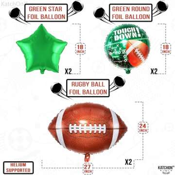 KatchOn Football Birthday Balloons for 10th Birthday