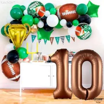 KatchOn Football Birthday Balloons for 10th Birthday