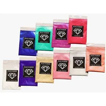 BLACK DIAMOND PIGMENTS MICA PIGMENT BOX 1" Please read the description (7 VARIETY PACK BUNDLE) 70-5g packs TOTAL including GHOST pigments (Epoxy,Slime,Resin,Soap)