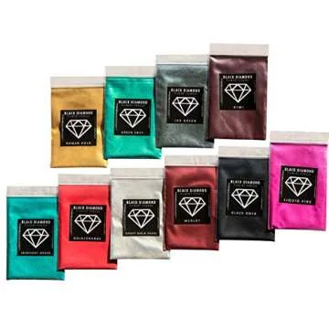 BLACK DIAMOND PIGMENTS MICA PIGMENT BOX 1" Please read the description (7 VARIETY PACK BUNDLE) 70-5g packs TOTAL including GHOST pigments (Epoxy,Slime,Resin,Soap)
