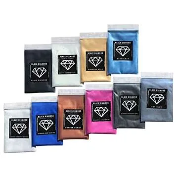 BLACK DIAMOND PIGMENTS MICA PIGMENT BOX 1" Please read the description (7 VARIETY PACK BUNDLE) 70-5g packs TOTAL including GHOST pigments (Epoxy,Slime,Resin,Soap)