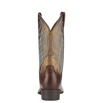 ARIAT Women’s Round Up Wide Square Toe Western Boots – Classic Leather Boot