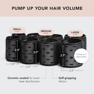 Kitsch Ceramic Thermal Rollers for Volume & Curls All Hair Lengths