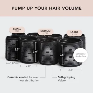 Kitsch Ceramic Thermal Rollers for Volume & Curls All Hair Lengths