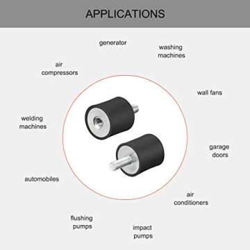 uxcell M4 Thread Rubber Mounts for Vibration Isolation