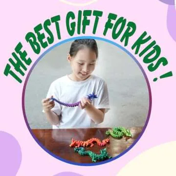 PETBSNVB 12" 3D Printed Dragon, Articulated Dragon, Crystal Dragon, Dragon Fidget Toy, Home Office Decor Executive Desk Toy (Purple)