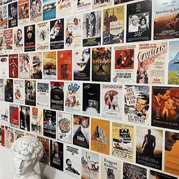 LAPNOXX Movie Posters Post Card, 95PCS Vintage Posters of Classic Movie 7 x 4.7in, Wall Collage Kit Aesthetic Pictures, Retro Room Decor, Movie Room Decor, Wall Collage Kit, Film Photo Wall, Movie Posters, Retro Movie Poster for Dorm
