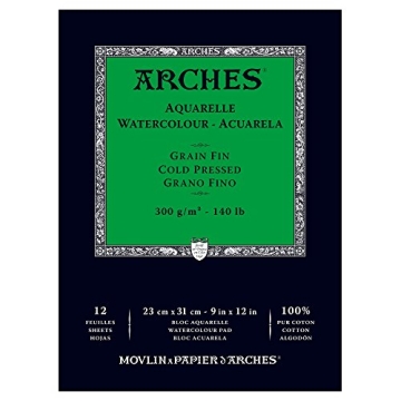 Arches Watercolor Pad - Natural White Cotton Paper 140 lb