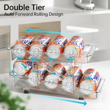 LAMU Adjustable Expandable Soda Can Organizer for Fridge