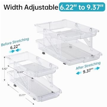 LAMU Adjustable Expandable Soda Can Organizer for Fridge