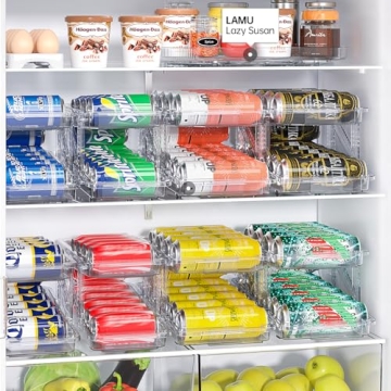LAMU Adjustable Expandable Soda Can Organizer for Fridge