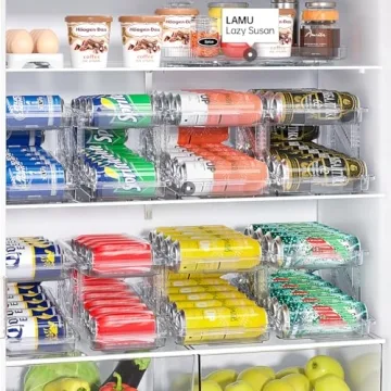 LAMU Adjustable Expandable Soda Can Organizer for Fridge