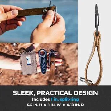 Trayvax Keyton: Durable Leather Keychain with Carabiner Clip