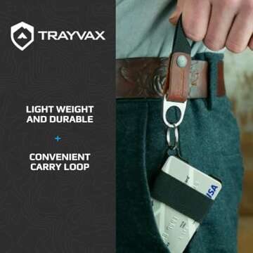 Trayvax Keyton Leather Keychain, Quick Release Carabiner Clip Key Chain for Men and Women, Stainless Steel, Black Tobacco Brown