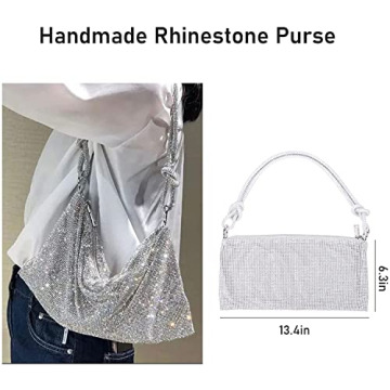 Chic Rhinestone Hobo Bag for Women Stylish Evening Accessory