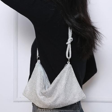 Chic Rhinestone Hobo Bag for Women Stylish Evening Accessory