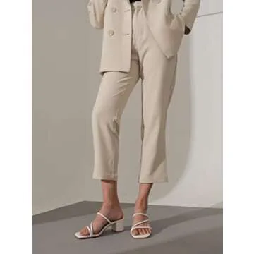 LACUONE Women's Mid Heel Sandals Chunky Block Heels Slides Strappy Slip-on Mules (8.5,C-White)