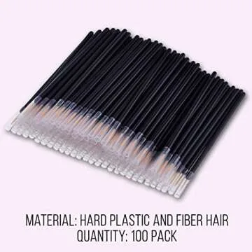 KINGMAS 100 Pack Eyeliner Brush, Disposable Ultra-fine Point Eyeliner Applicator Cosmetic Eye Wands Eye Liner Makeup Tool