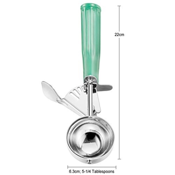 Ice Cream Scoop with Trigger, Large Size Cookie Scoop Stainless Steel Ice Cream Scooper for Kids & Families (Large Size - 5.2Tbsp)