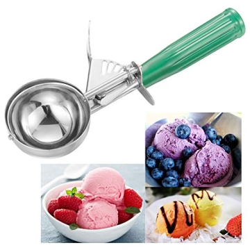 Ice Cream Scoop with Trigger, Large Size Cookie Scoop Stainless Steel Ice Cream Scooper for Kids & Families (Large Size - 5.2Tbsp)
