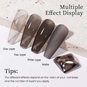 MAYCHAO 15ML Jelly Black Gel Nail Polish 1Pc Translucent Sheer Black Gel Polish Soak off Transparent...